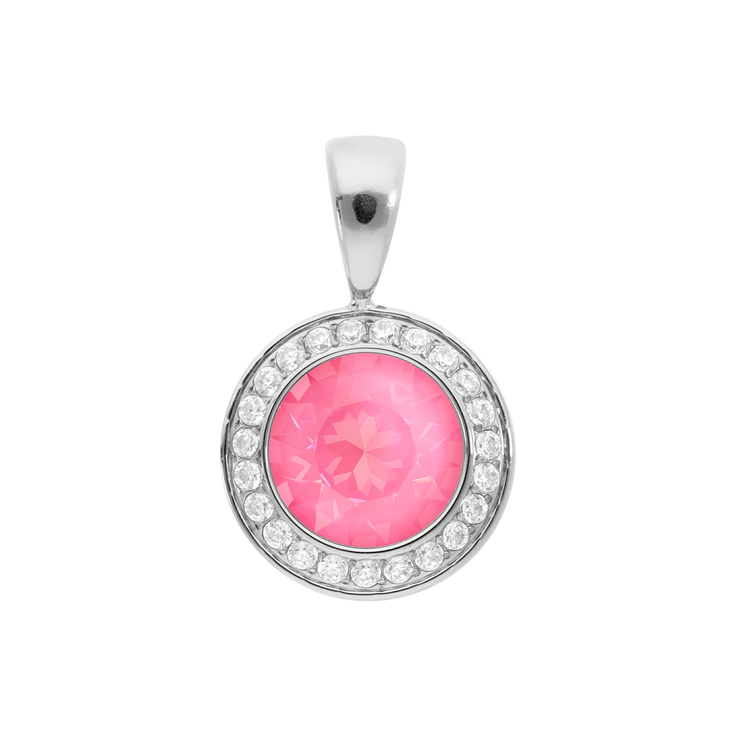 Tondo Deluxe Anhänger 13 mm - Silber Crystal Dahlia Ignite