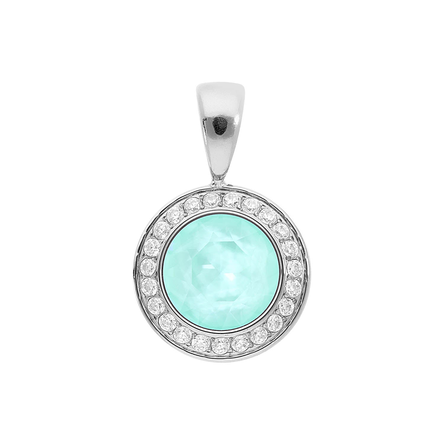 Tondo Deluxe Anhänger 13 mm - Silber crystal soft mint ignite