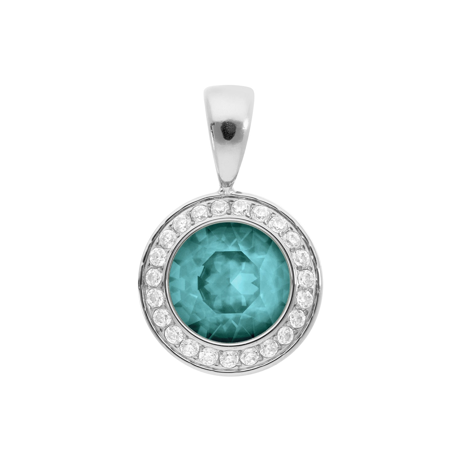 Tondo Deluxe Anhänger 13 mm - Silber Crystal Pine Green Ignite