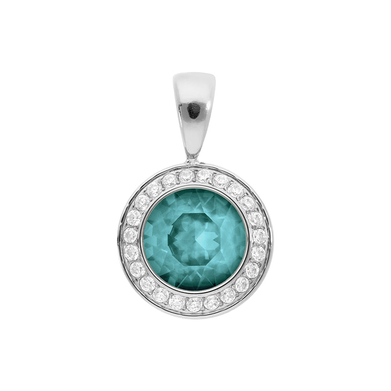 Tondo Deluxe Anhänger 13 mm - Silber Crystal Pine Green Ignite