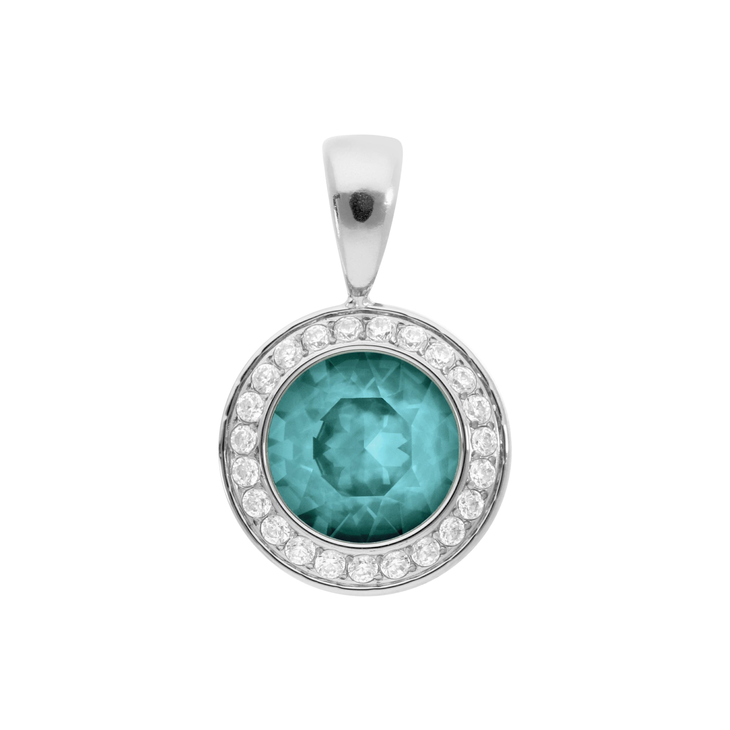 Tondo Deluxe Anhänger 13 mm - Silber Crystal Pine Green Ignite