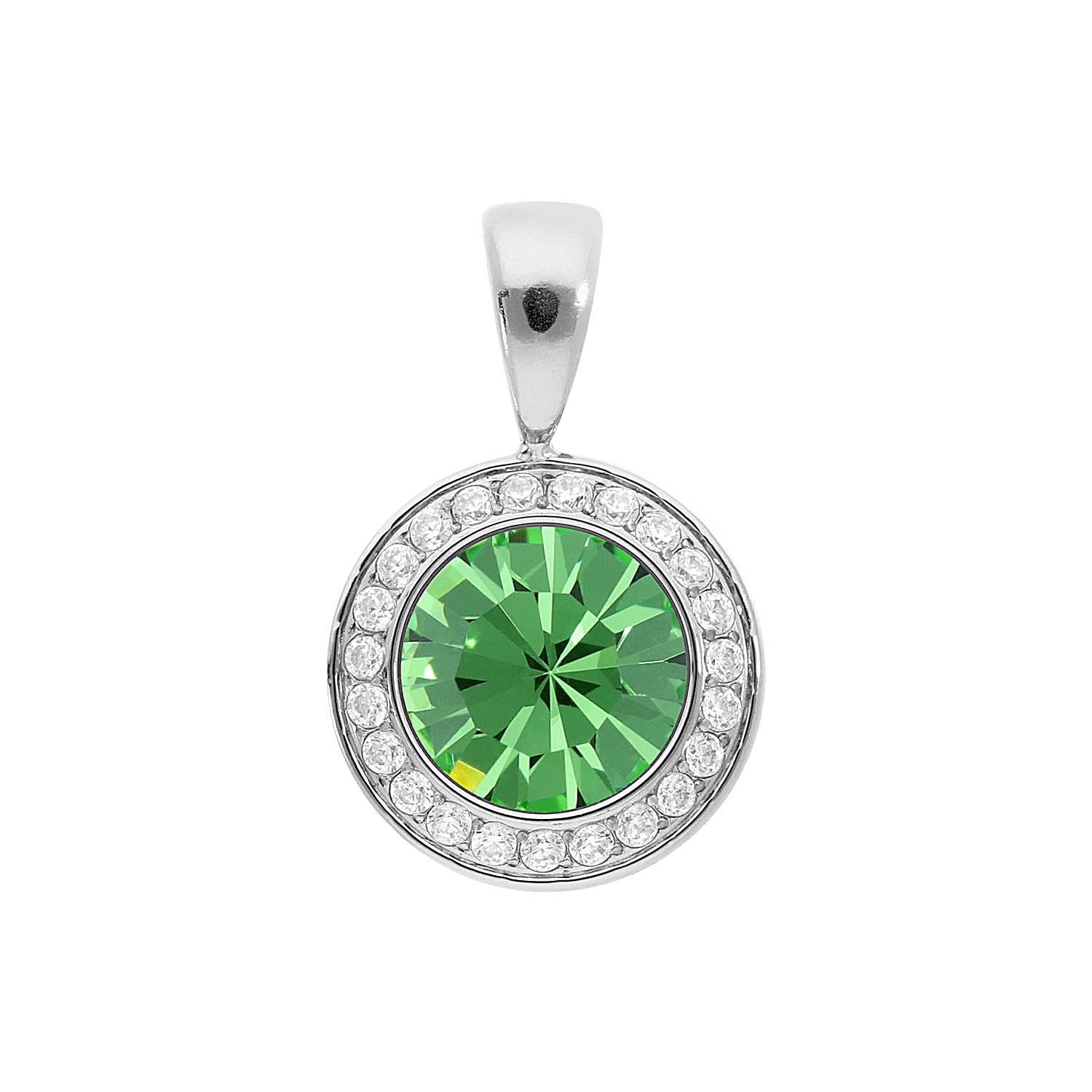 Tondo Deluxe Anhänger 13 mm - Silber peridot