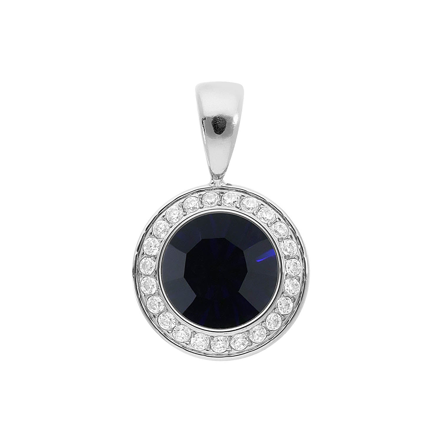 Tondo Deluxe Anhänger 13 mm - Silber Dark Indigo