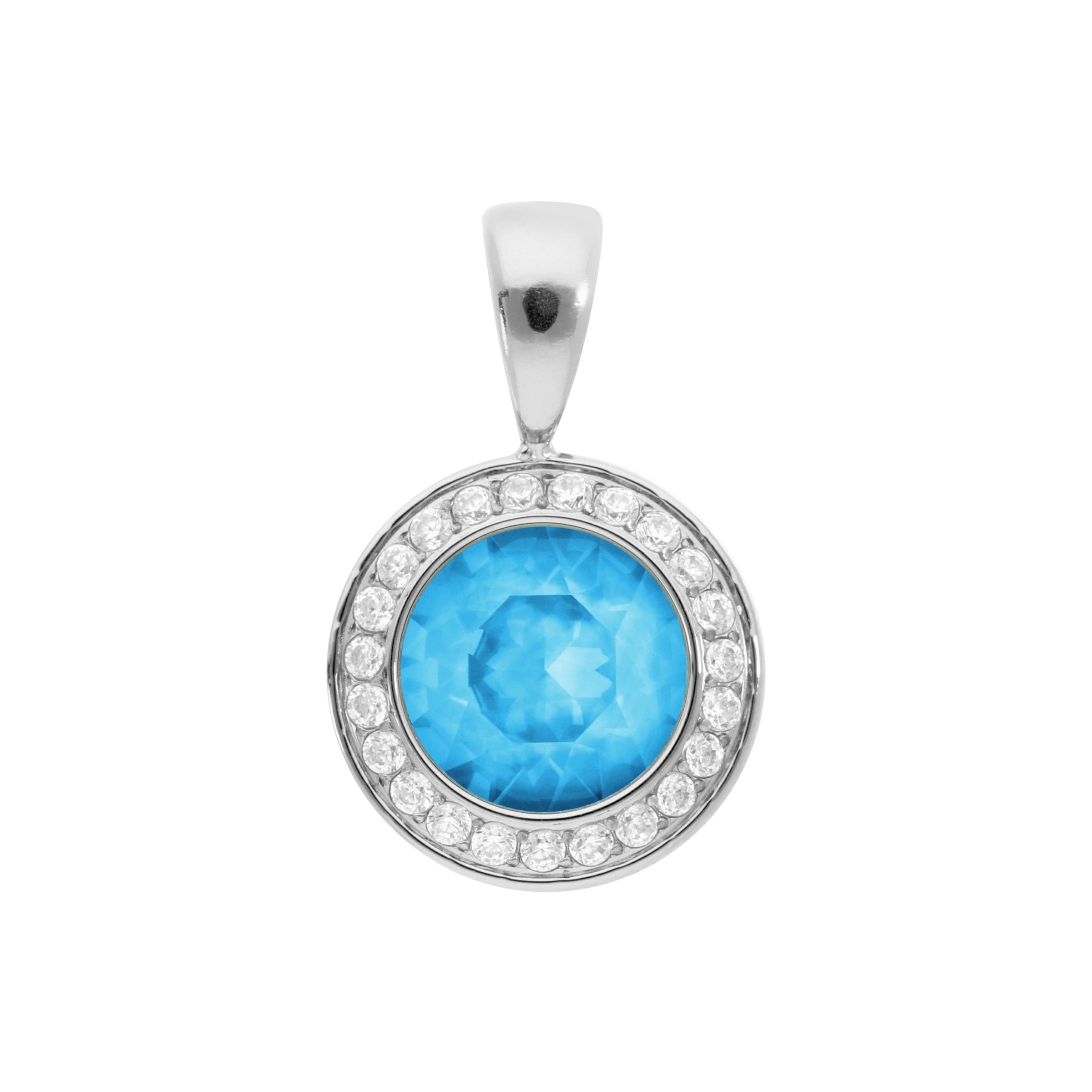 Tondo Deluxe Anhänger 13 mm - Silber Crystal Electric Blue Ignite