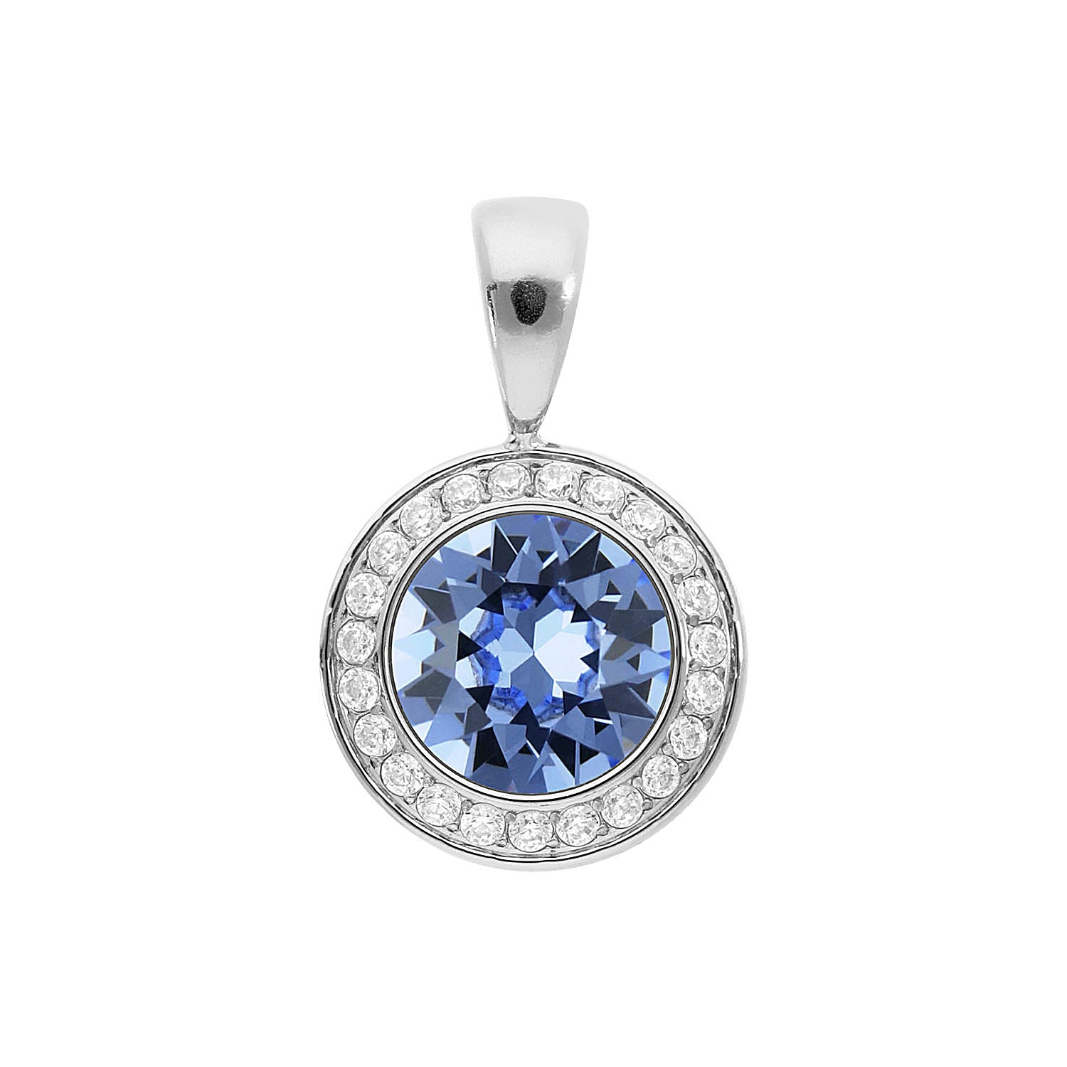 Tondo Deluxe Anhänger 13 mm - Silber light sapphire