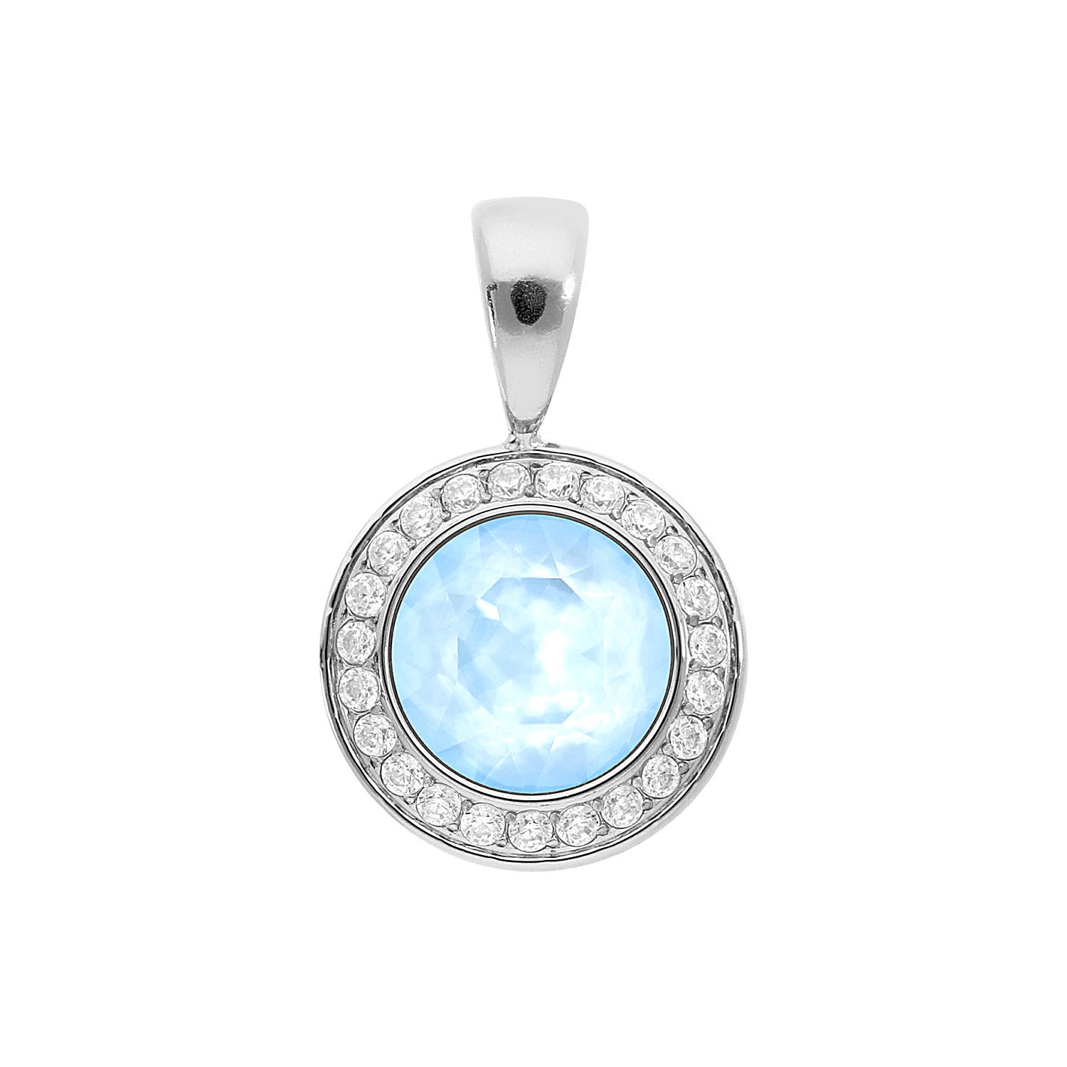 Tondo Deluxe Anhänger 13 mm - Silber crystal sky ignite