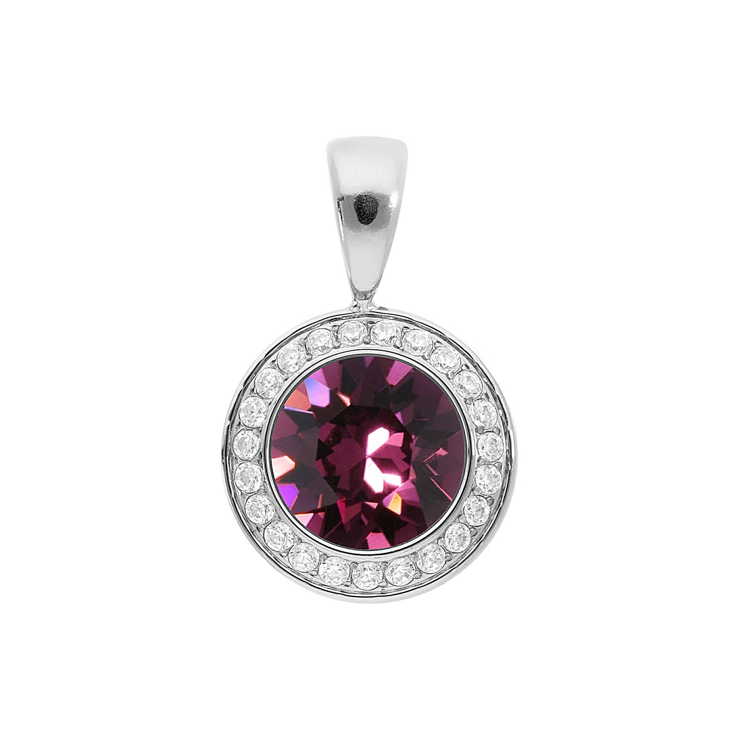 Tondo Deluxe Anhänger 13 mm - Silber amethyst