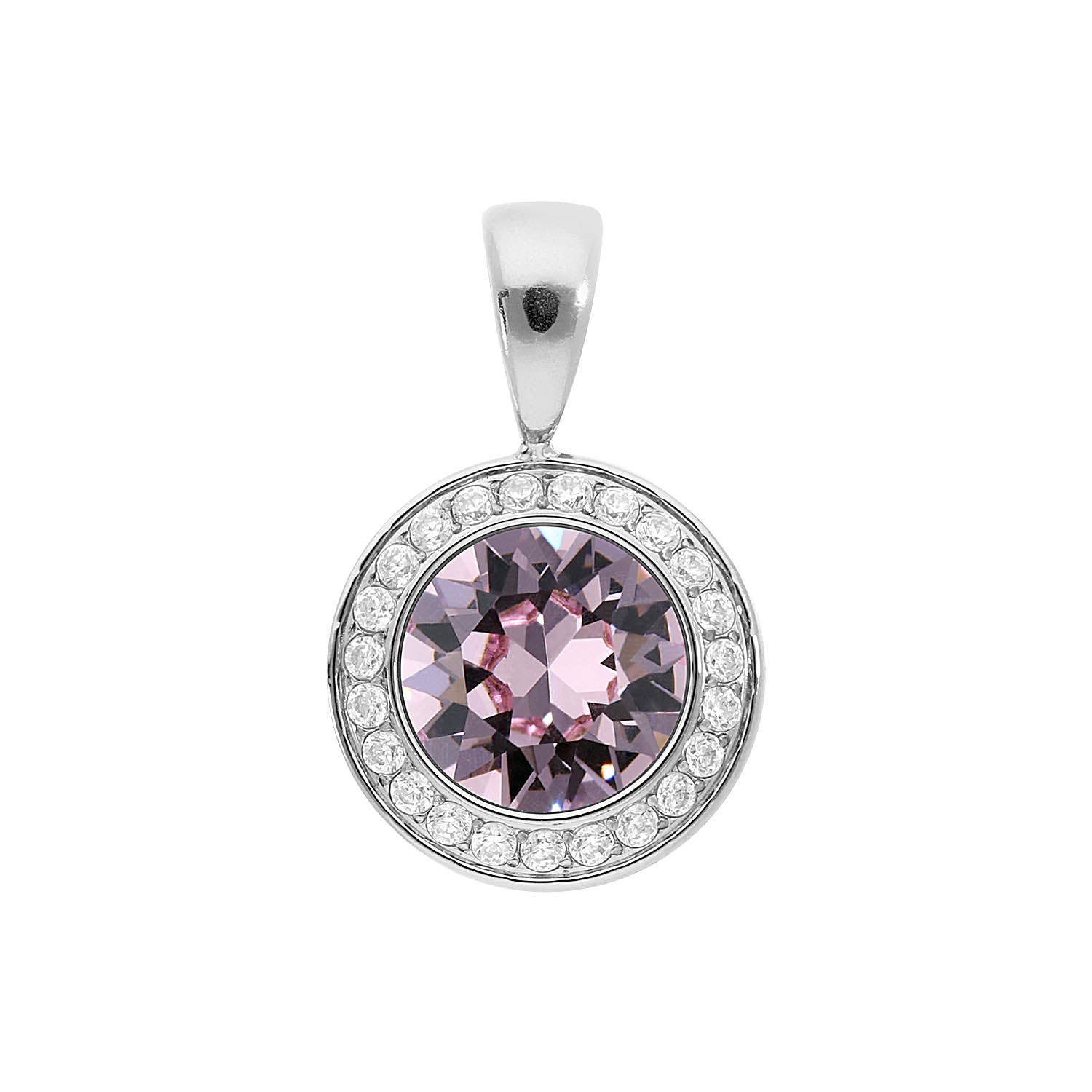 Tondo Deluxe Anhänger 13 mm - Silber light amethyst