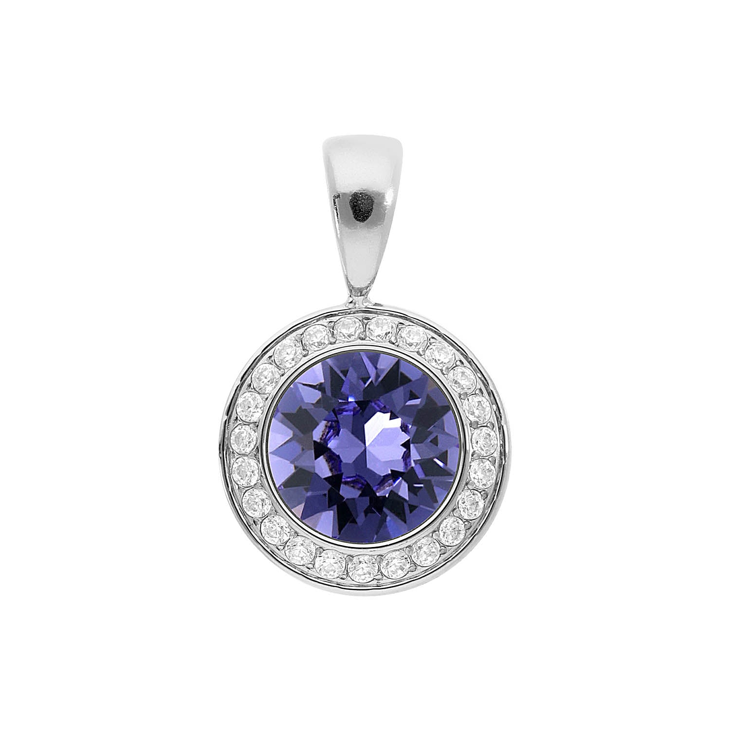 Tondo Deluxe Anhänger 13 mm - Silber tanzanite