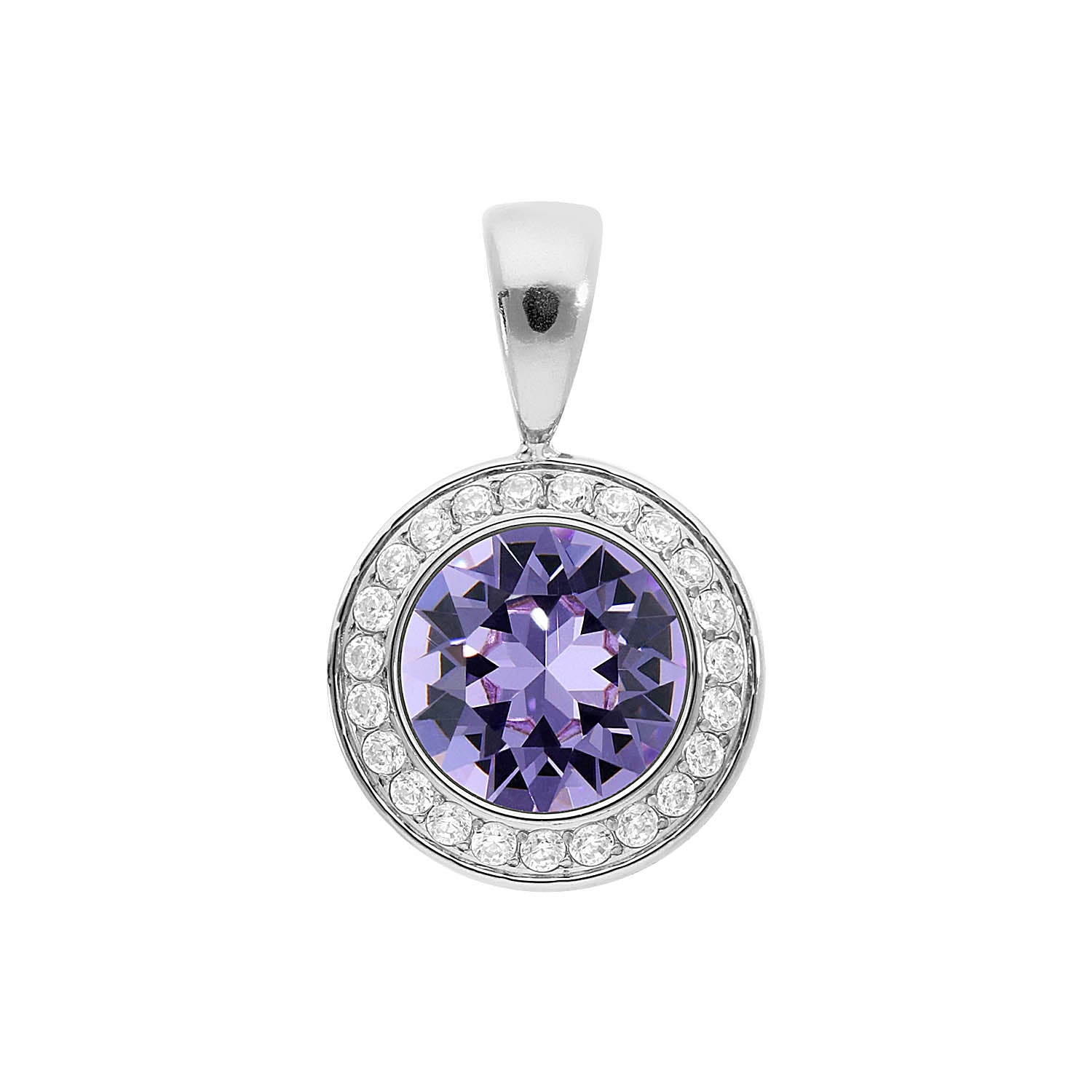 Tondo Deluxe Anhänger 13 mm - Silber Violet