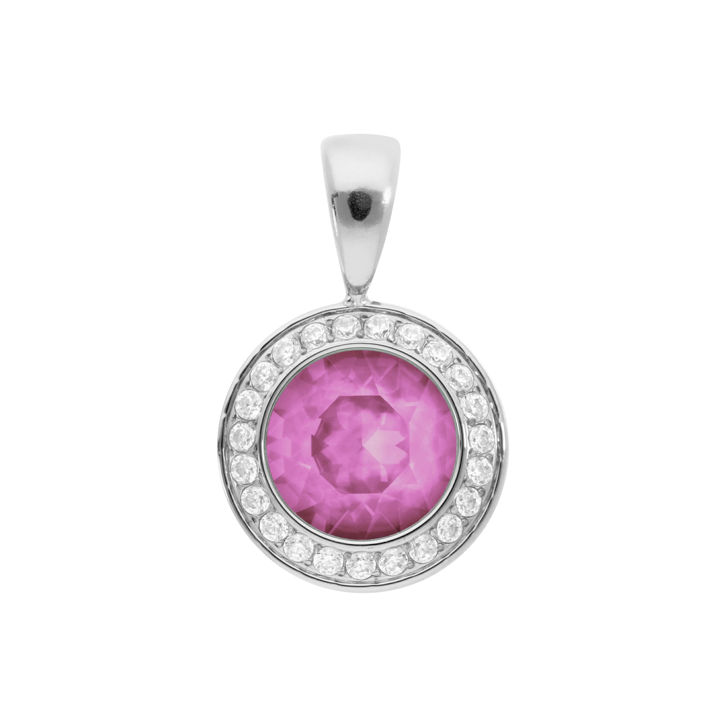 Tondo Deluxe Anhänger 13 mm - Silber Crystal Orchid Ignite