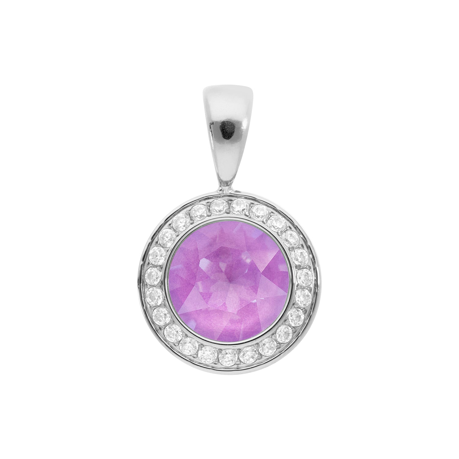 Tondo Deluxe Anhänger 13 mm - Silber Crystal Electric Violet Ignite