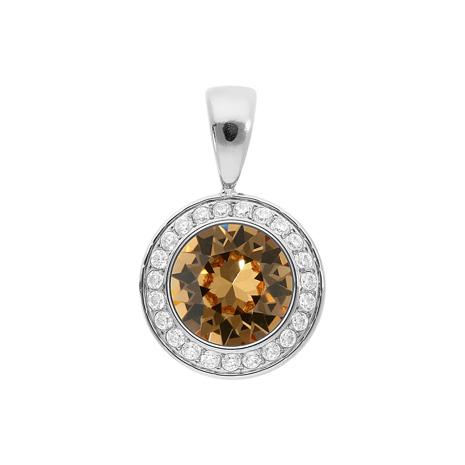 Tondo Deluxe Anhänger 13 mm - Silber light colorado topaz