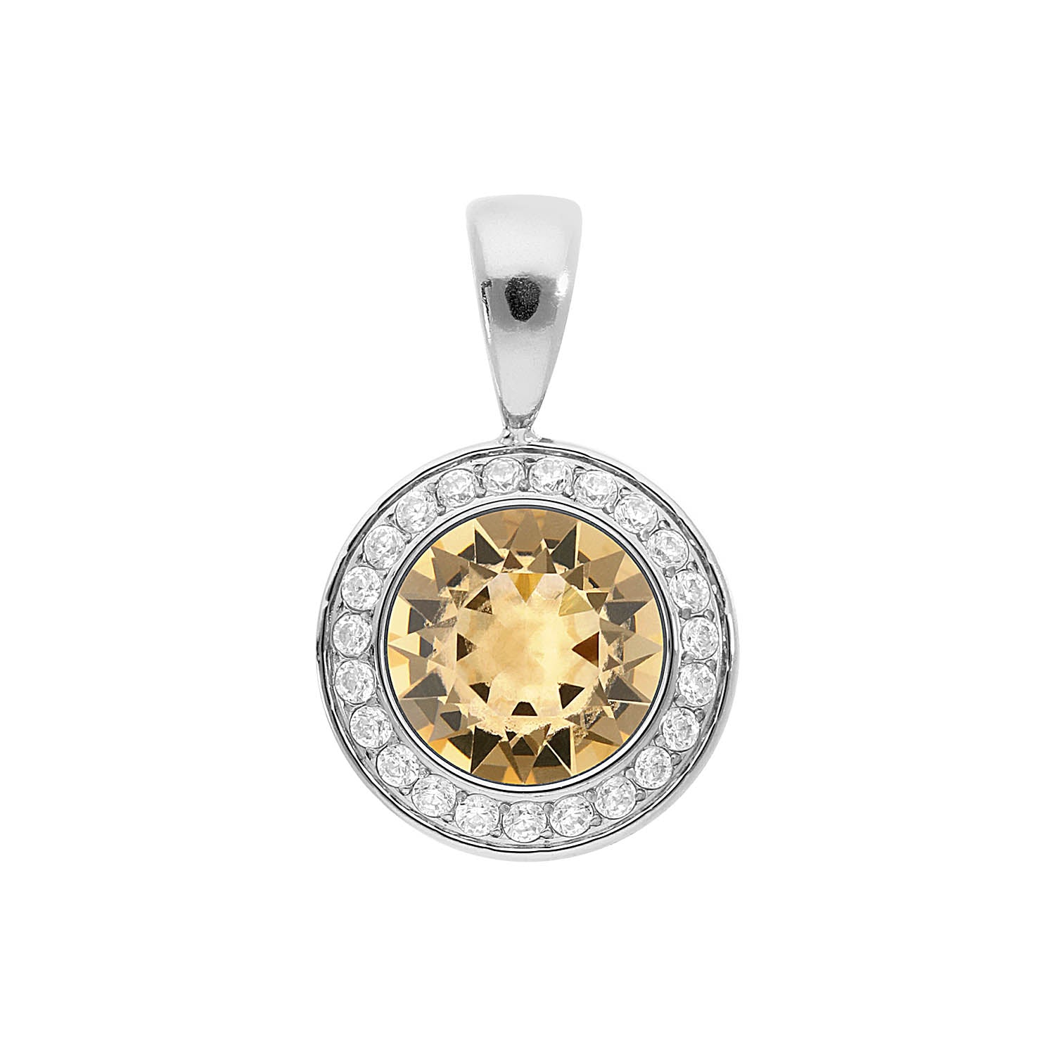 Tondo Deluxe Anhänger 13 mm - Silber light colorado topaz ignite