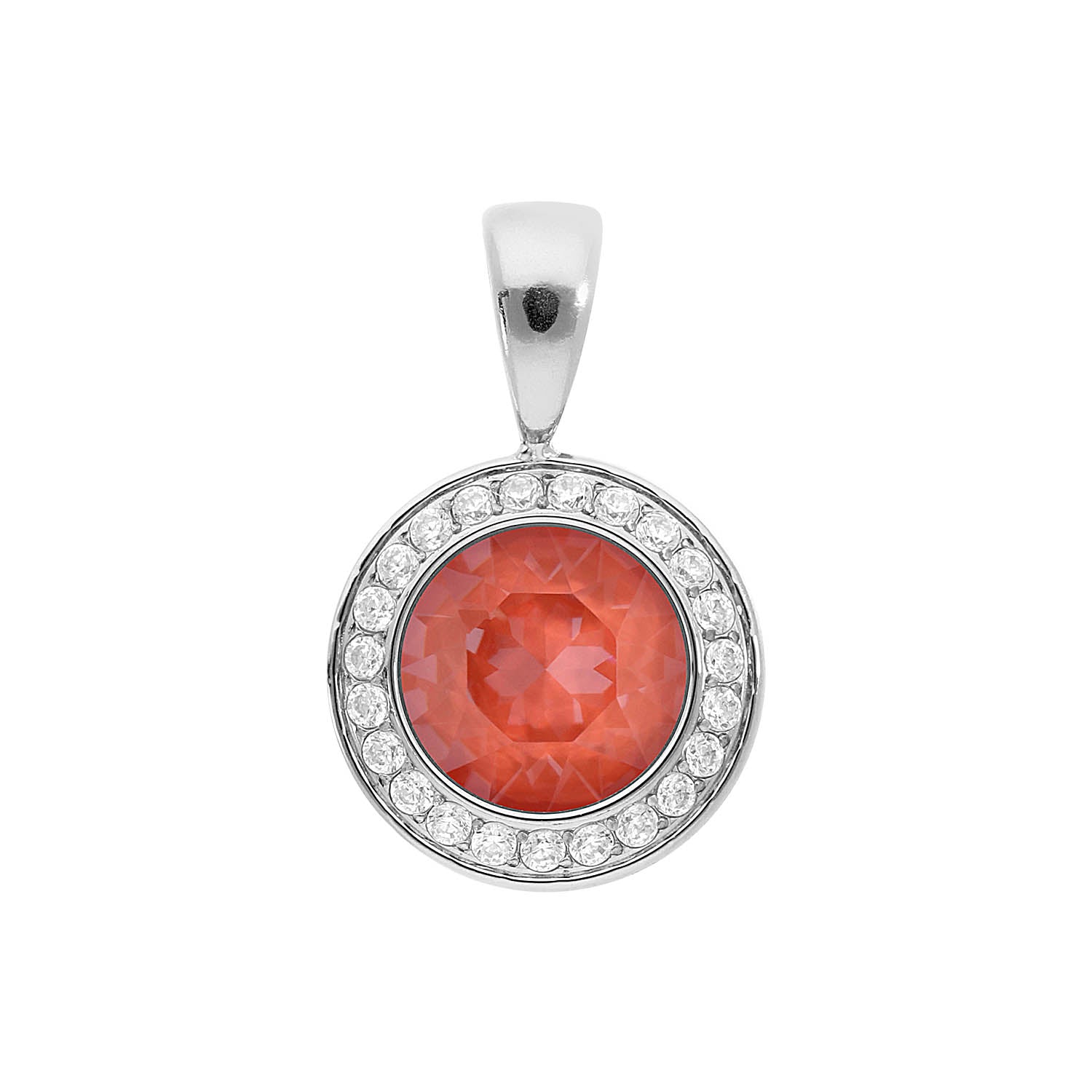 Tondo Deluxe Anhänger 13 mm - Silber crystal maroon ignite