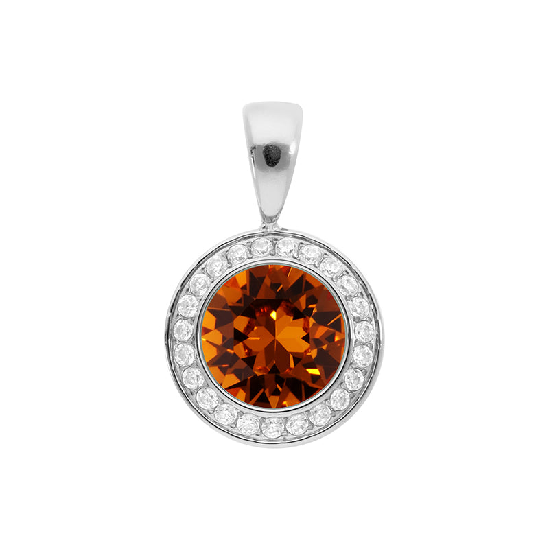 Tondo Deluxe Anhänger 13 mm - Silber Smoked Topaz