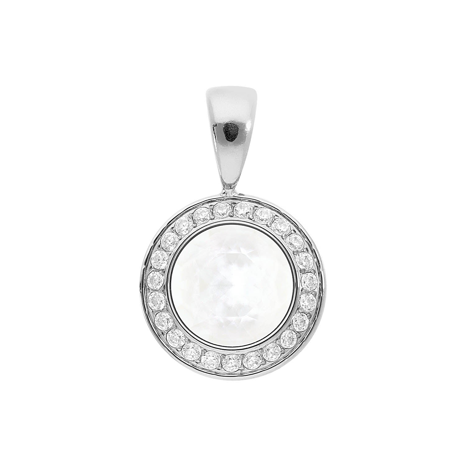Tondo Deluxe Anhänger 13 mm - Silber crystal electric white ignite