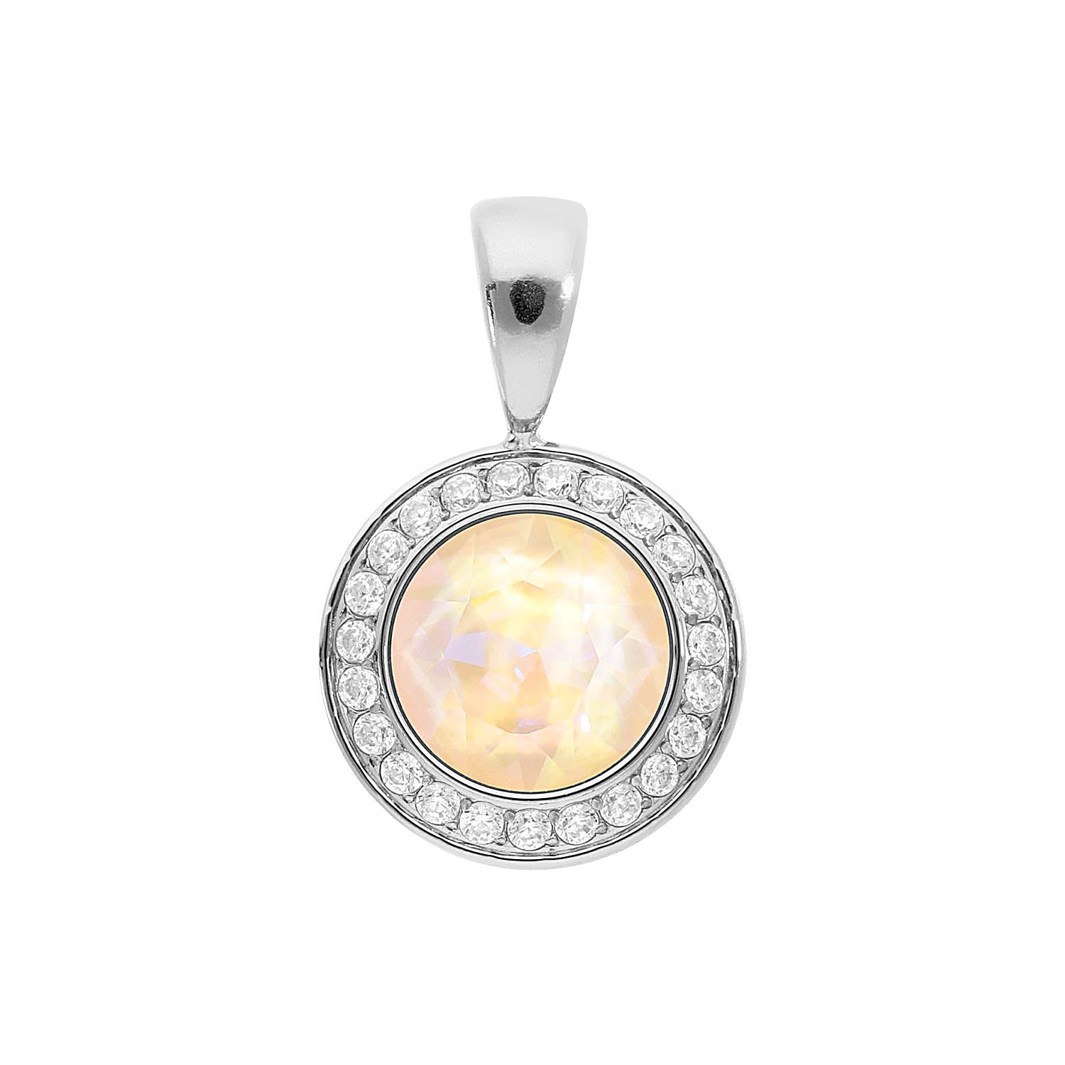 Tondo Deluxe Anhänger 13 mm - Silber ivory cream delite