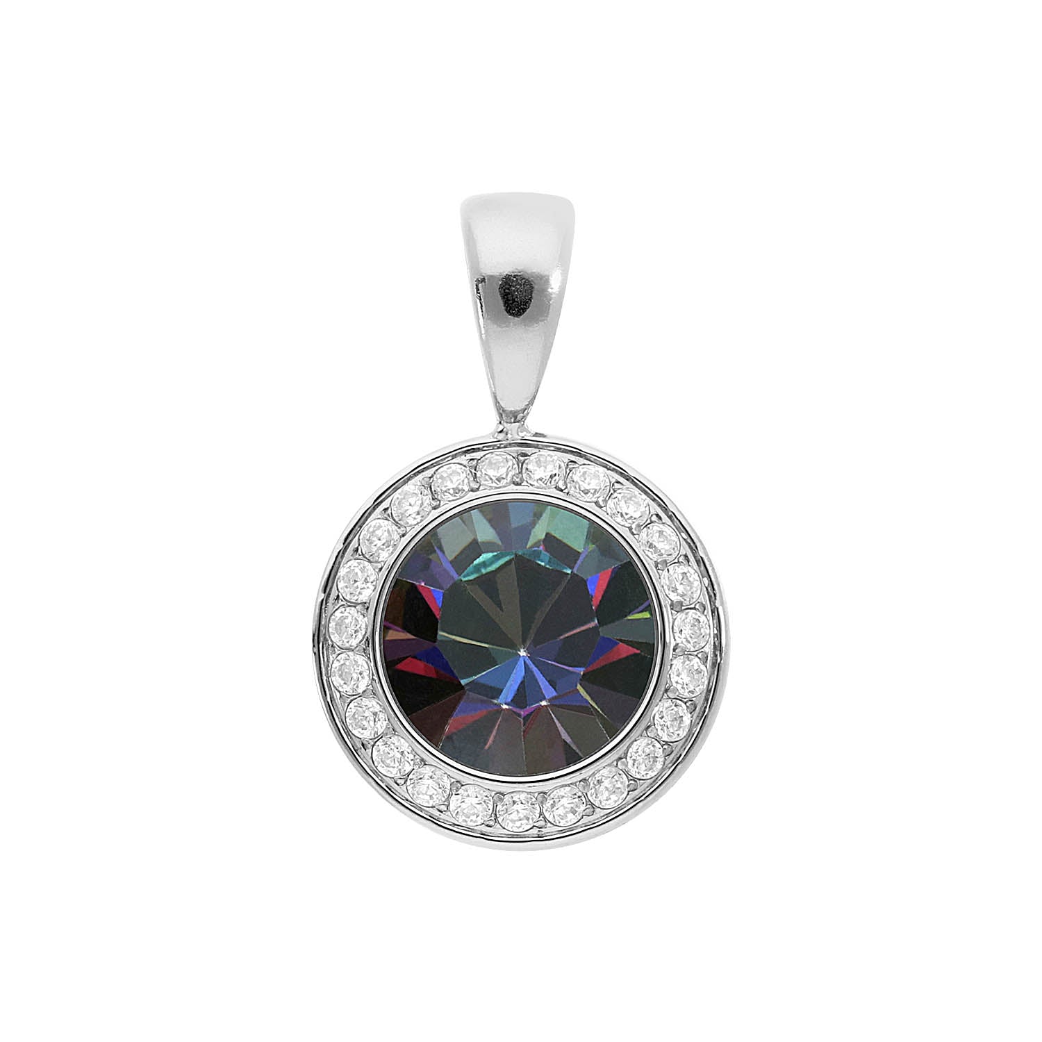 Tondo Deluxe Anhänger 13 mm - Silber Crystal Vitrail Medium