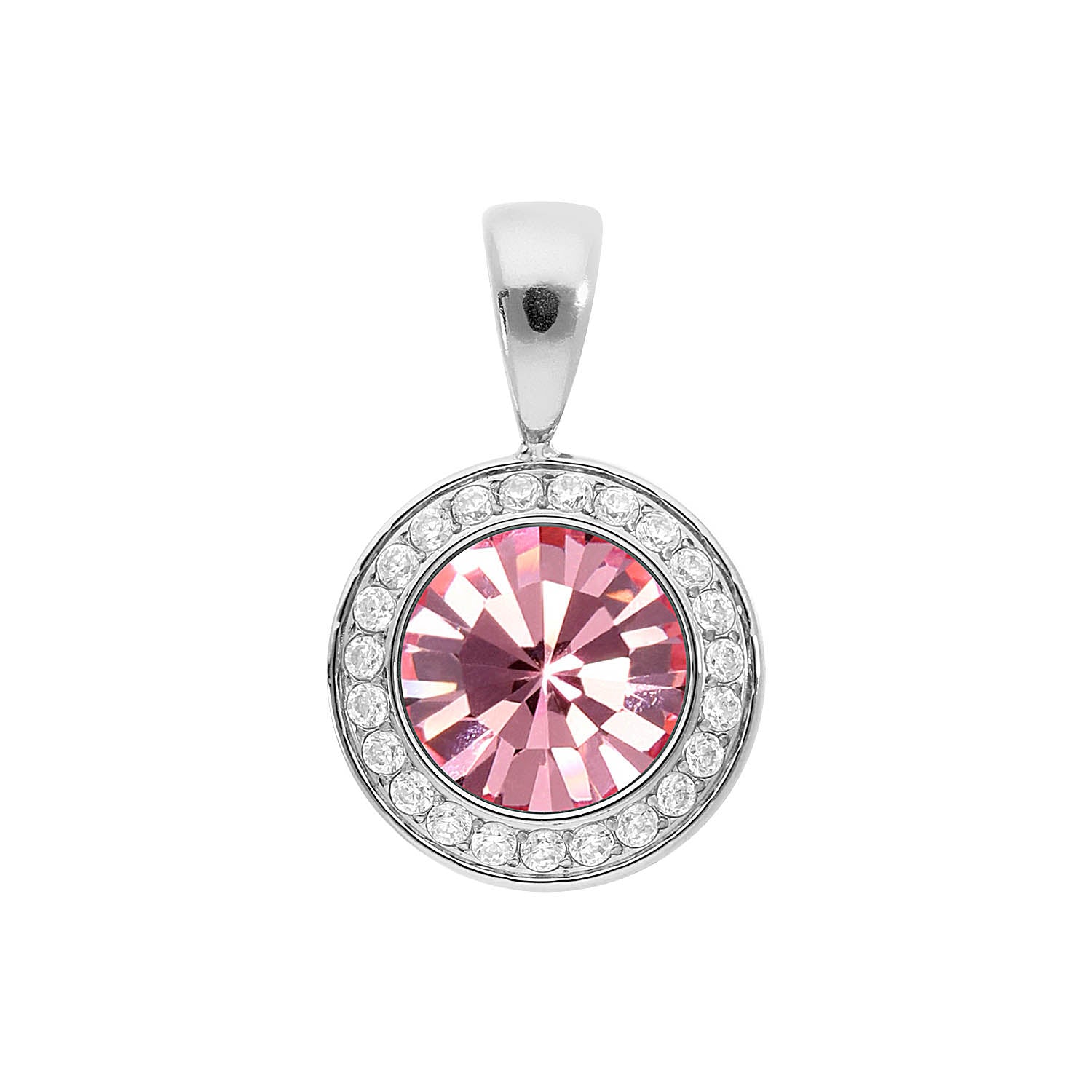 Tondo Deluxe Anhänger 13 mm - Silber Light Rose