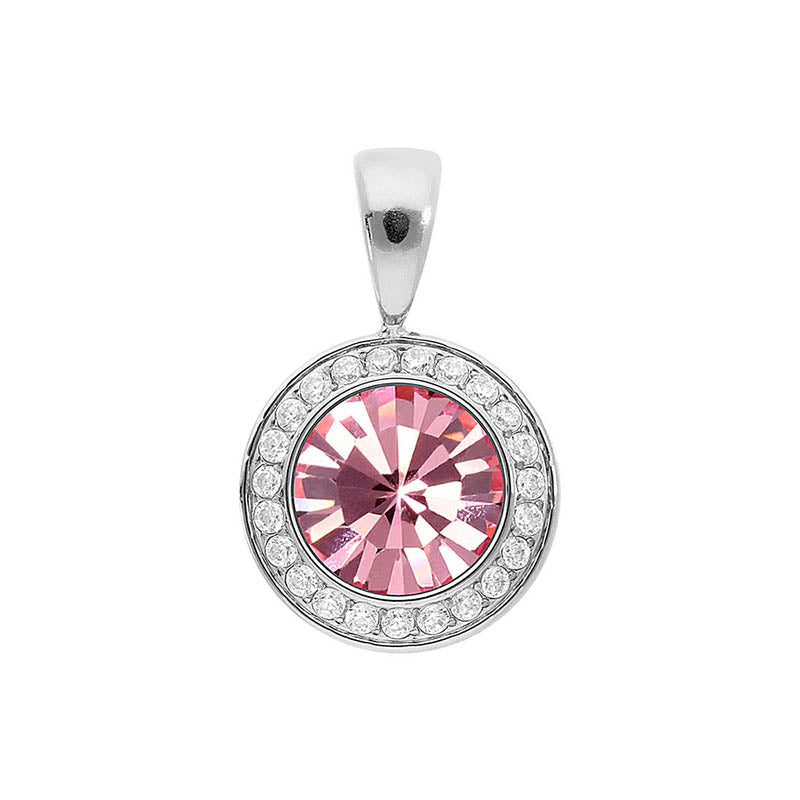 Tondo Deluxe Anhänger 13 mm - Silber Light Rose