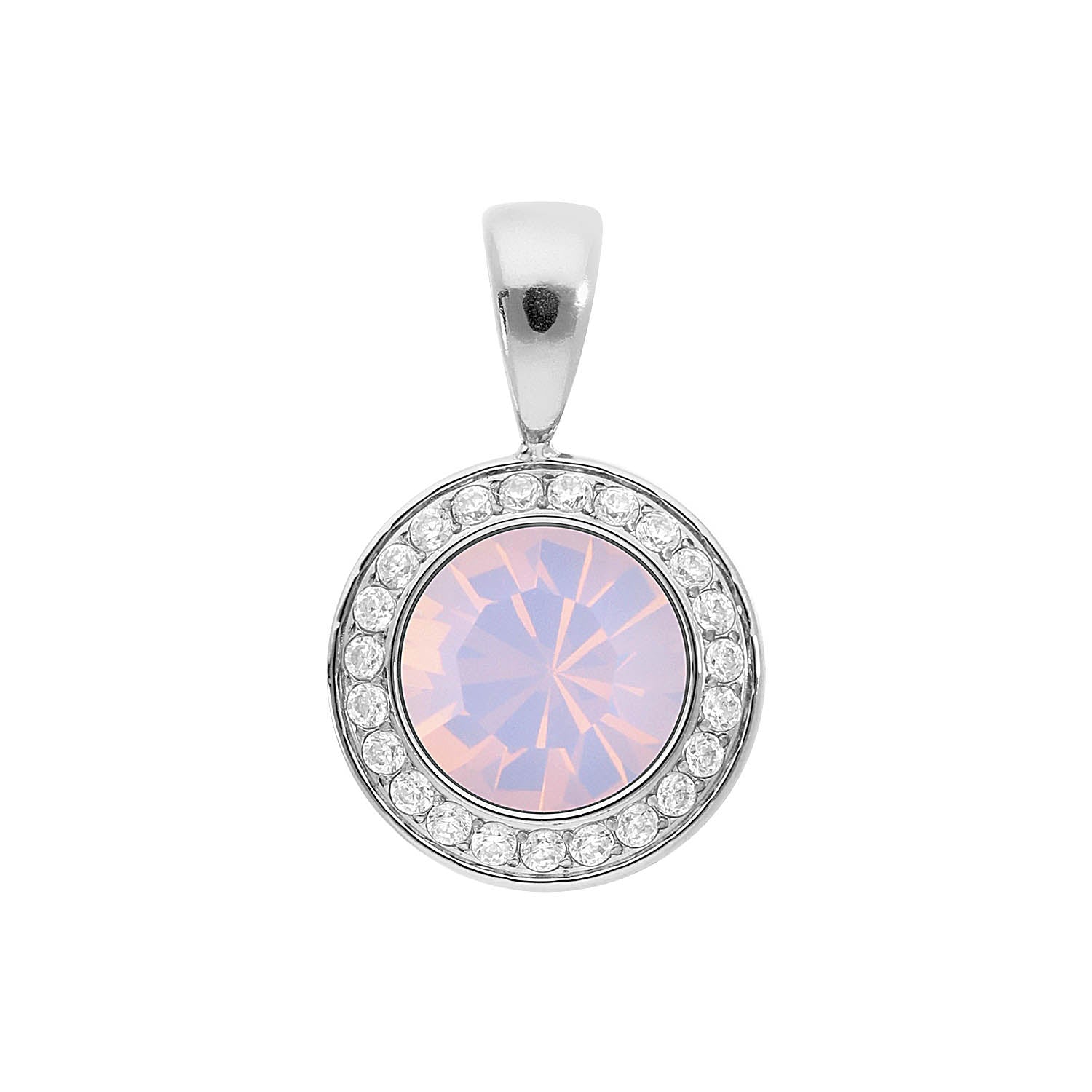 Tondo Deluxe Anhänger 13 mm - Silber rose opal