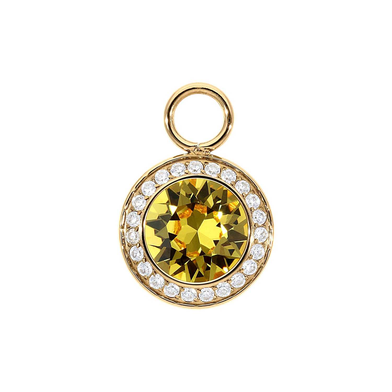 Tondo Deluxe Charm 13 mm - Gold light topaz
