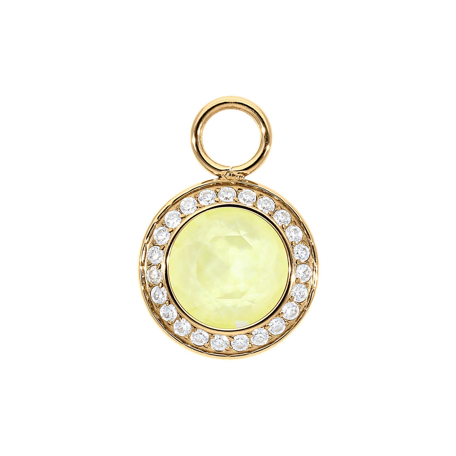 Tondo Deluxe Charm 13 mm - Gold crystal soft yellow ignite