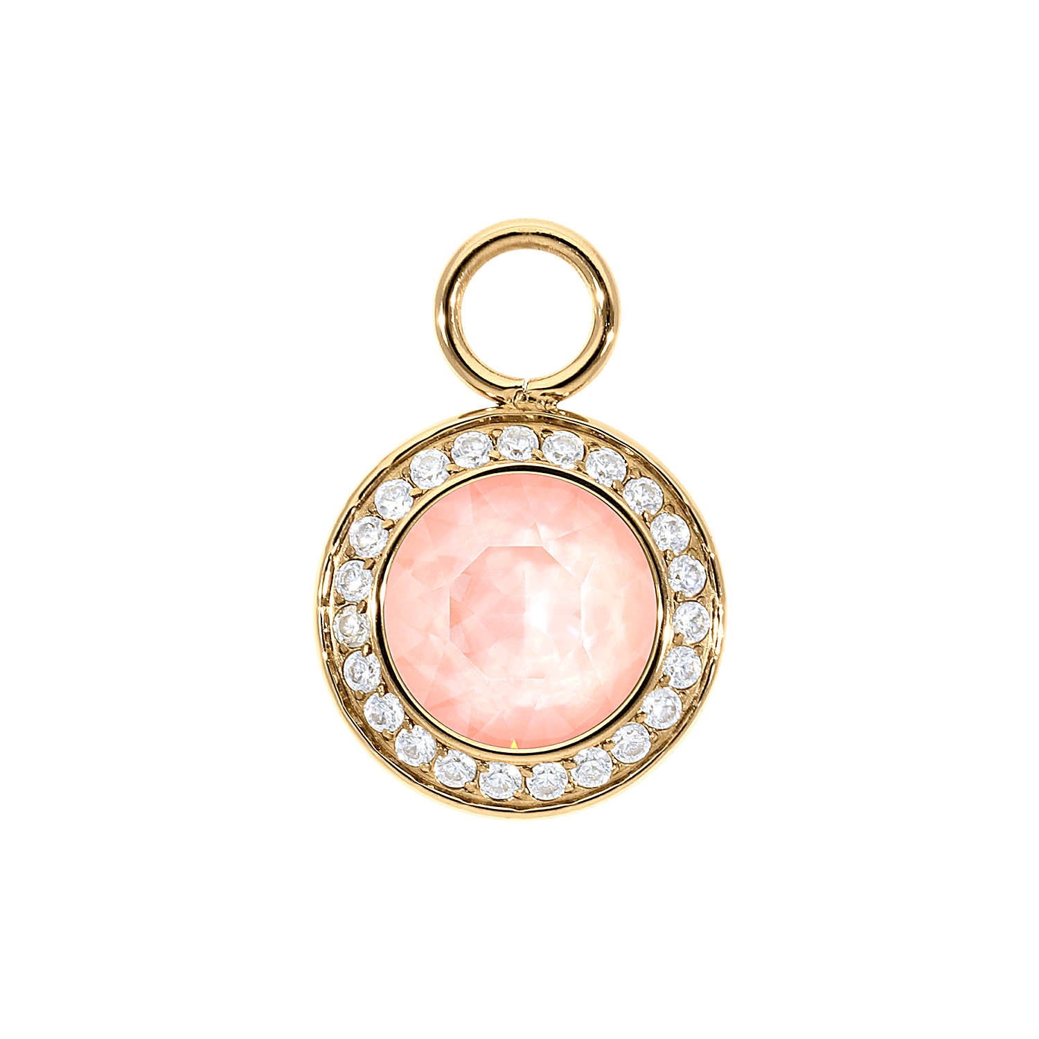 Tondo Deluxe Charm 13 mm - Gold Crystal Flamingo Ignite