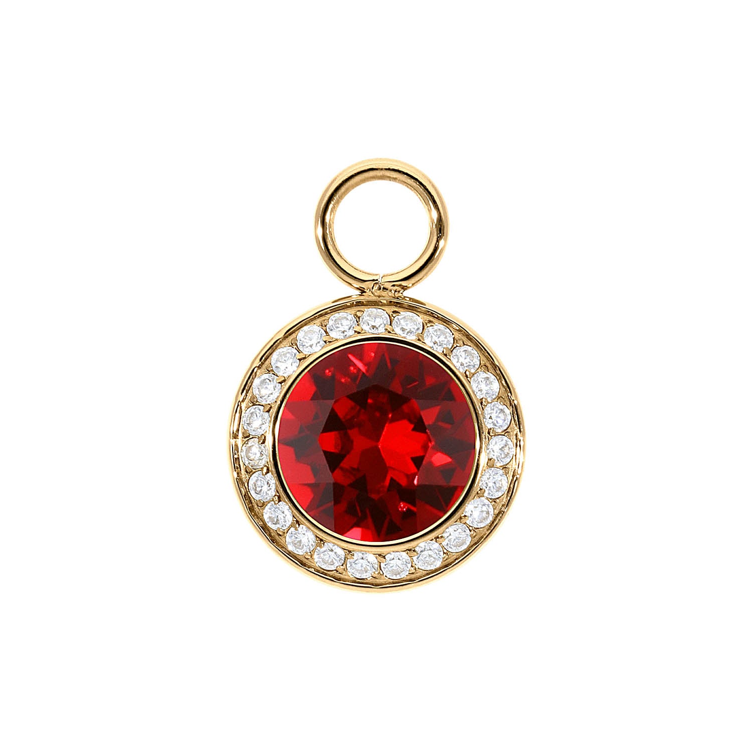 Tondo Deluxe Charm 13 mm - Gold scarlet
