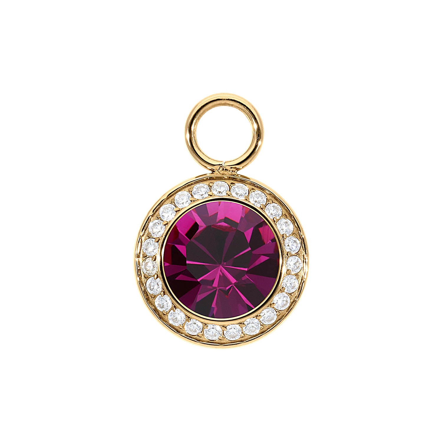 Tondo Deluxe Charm 13 mm - Gold fuchsia