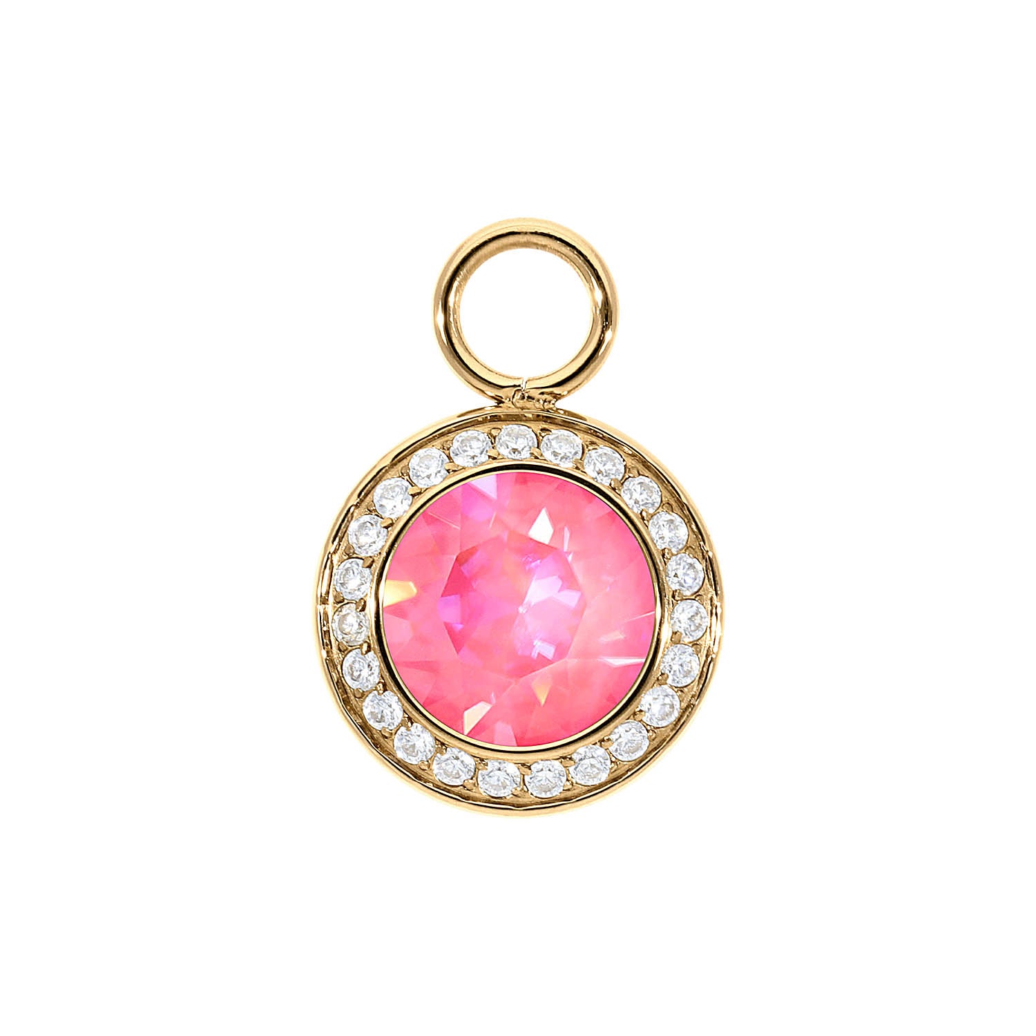 Tondo Deluxe Charm 13 mm - Gold lotus pink delite