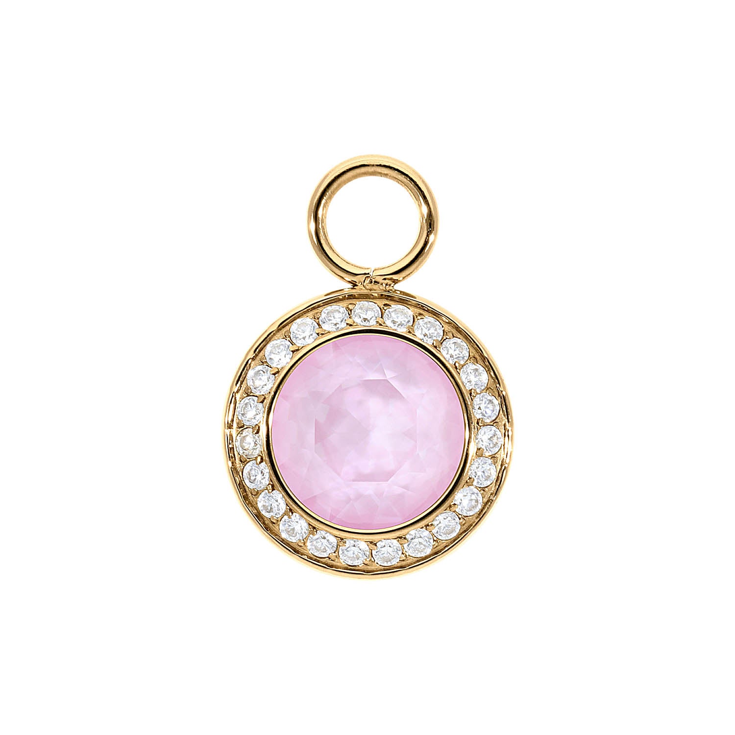 Tondo Deluxe Charm 13 mm - Gold crystal soft rose ignite