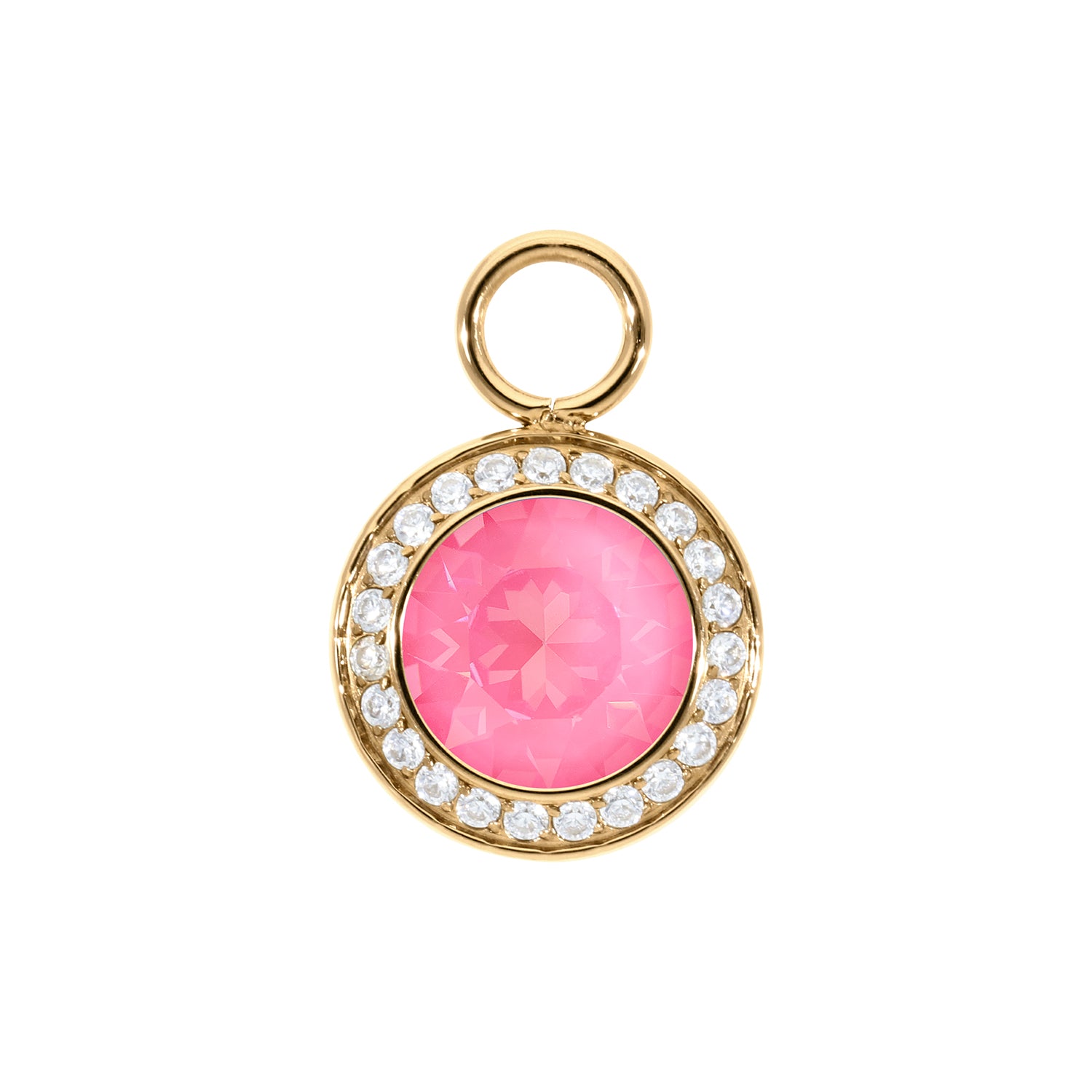 Tondo Deluxe Charm 13 mm - Gold Crystal Dahlia Ignite