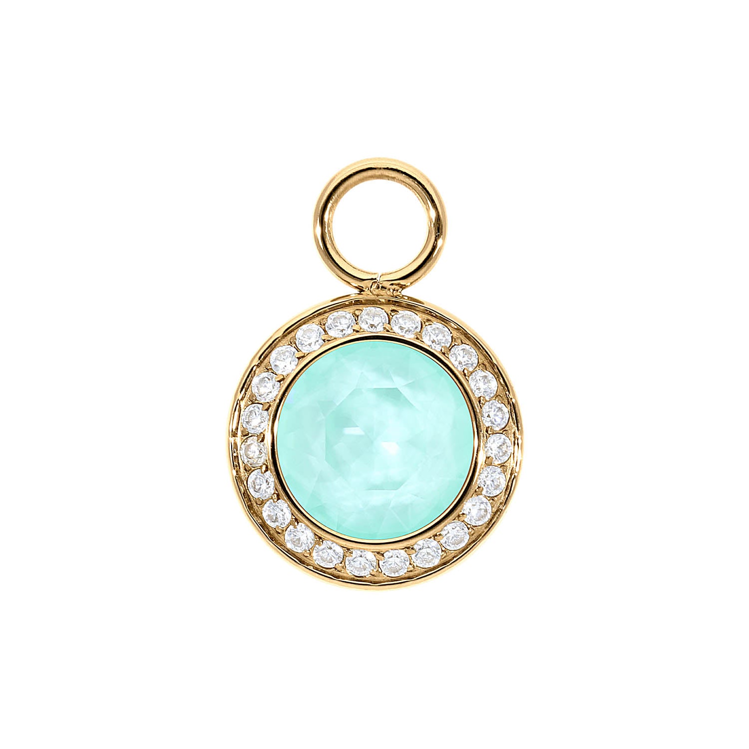 Tondo Deluxe Charm 13 mm - Gold crystal soft mint ignite
