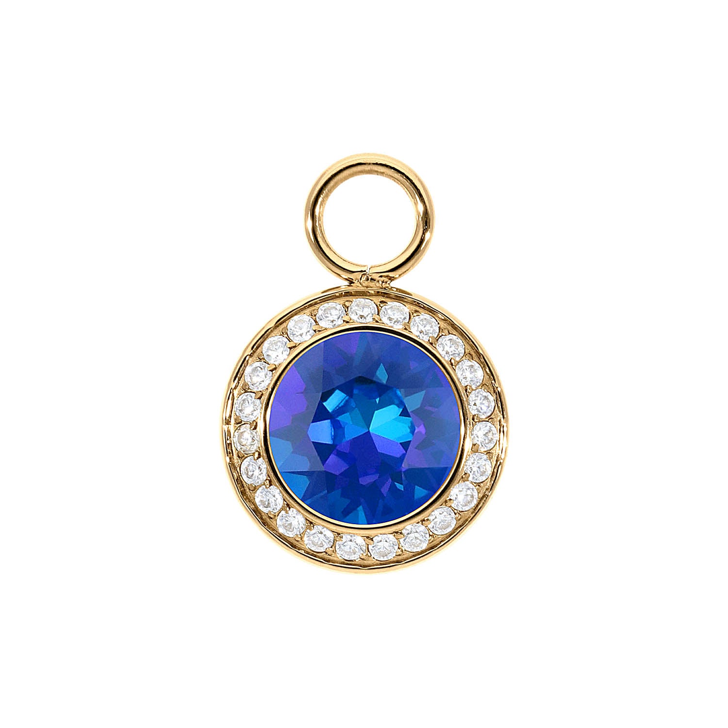 Tondo Deluxe Charm 13 mm - Gold royal blue delite