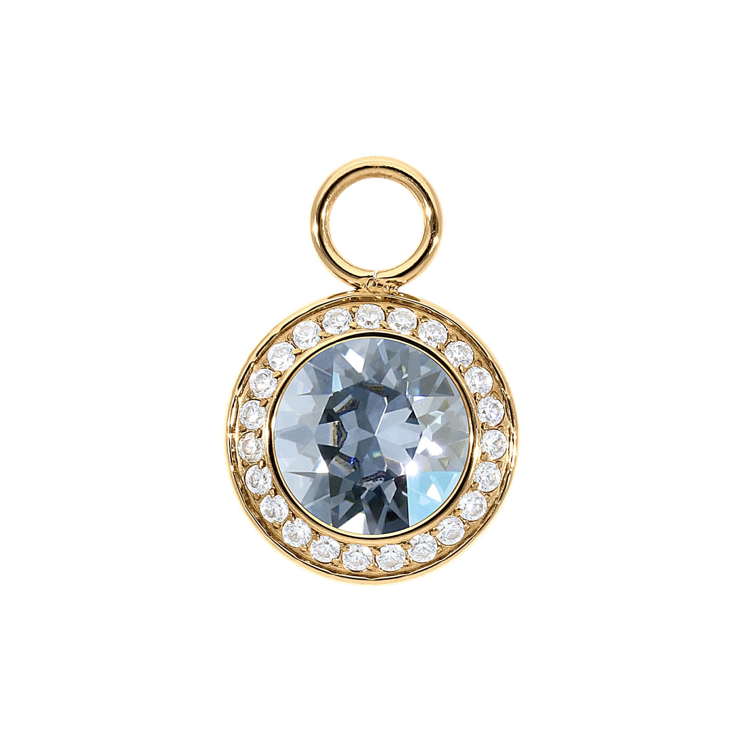 Tondo Deluxe Charm 13 mm - Gold blue shade