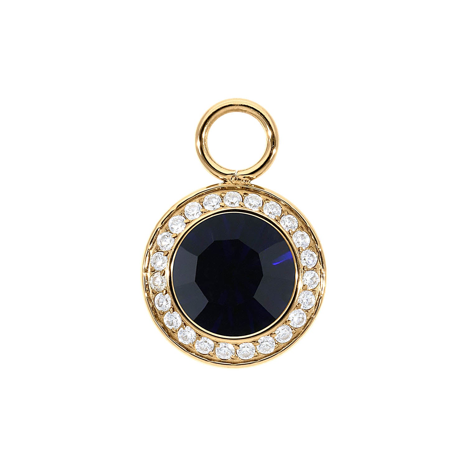 Tondo Deluxe Charm 13 mm - Gold Dark Indigo