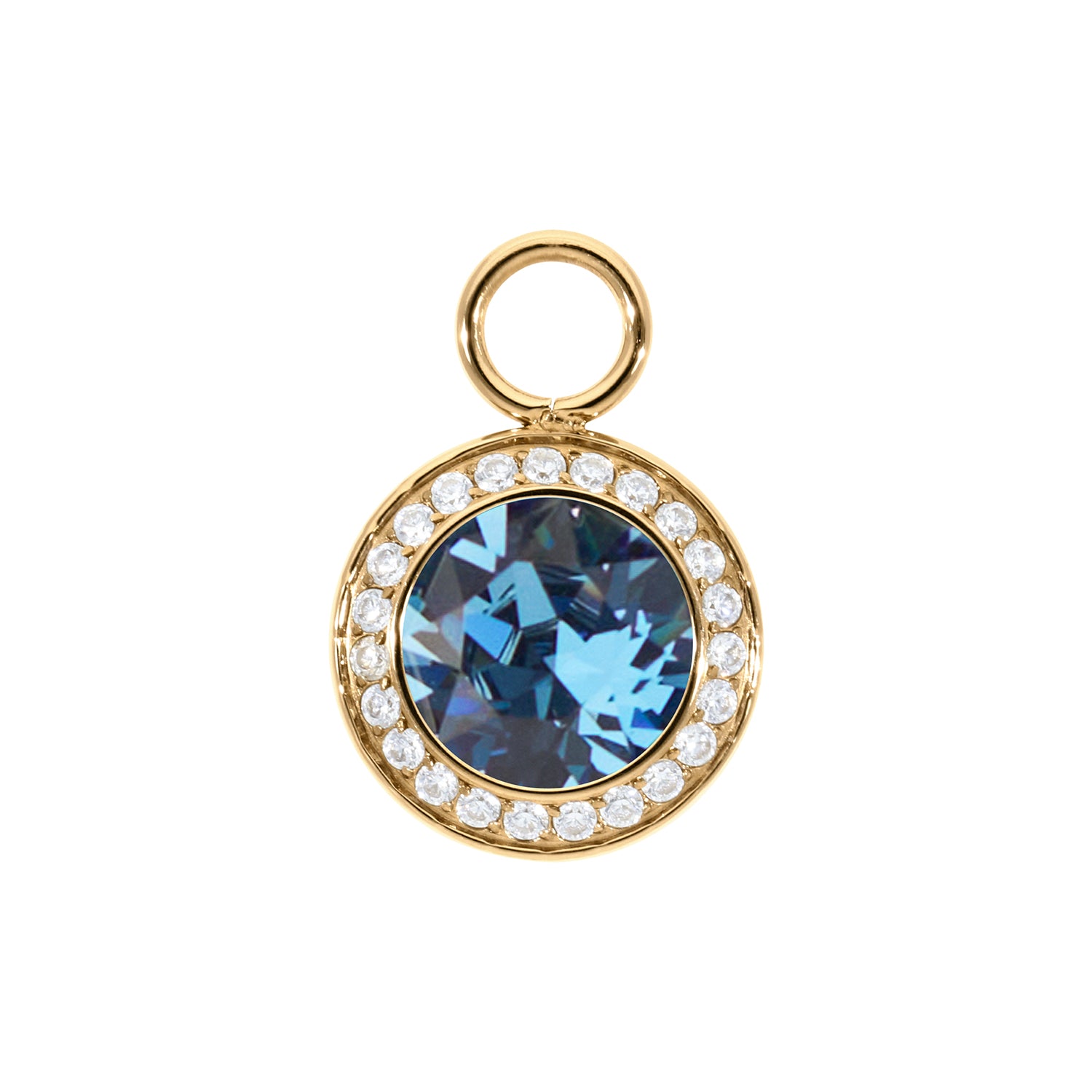 Tondo Deluxe Charm 13 mm - Gold Denim Blue
