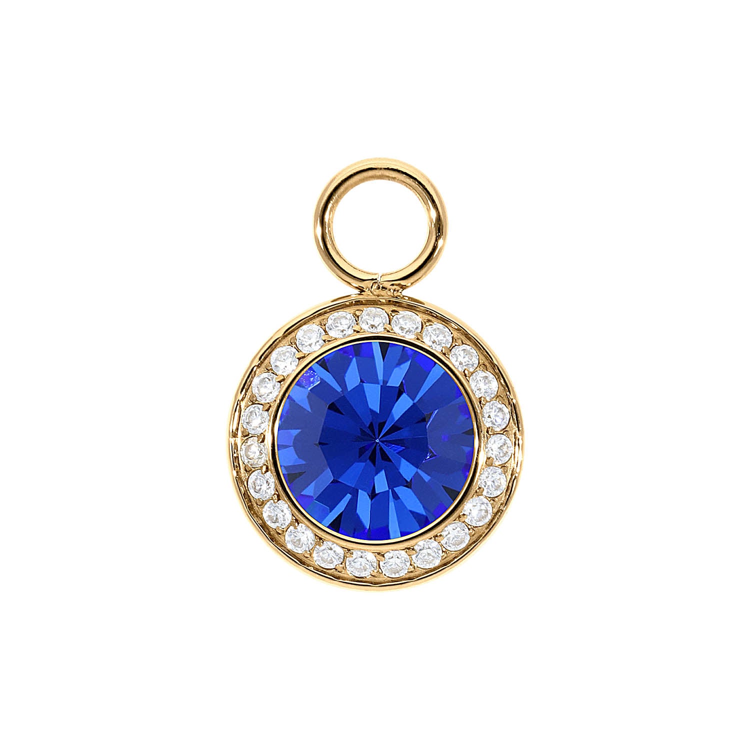 Tondo Deluxe Charm 13 mm - Gold sapphire