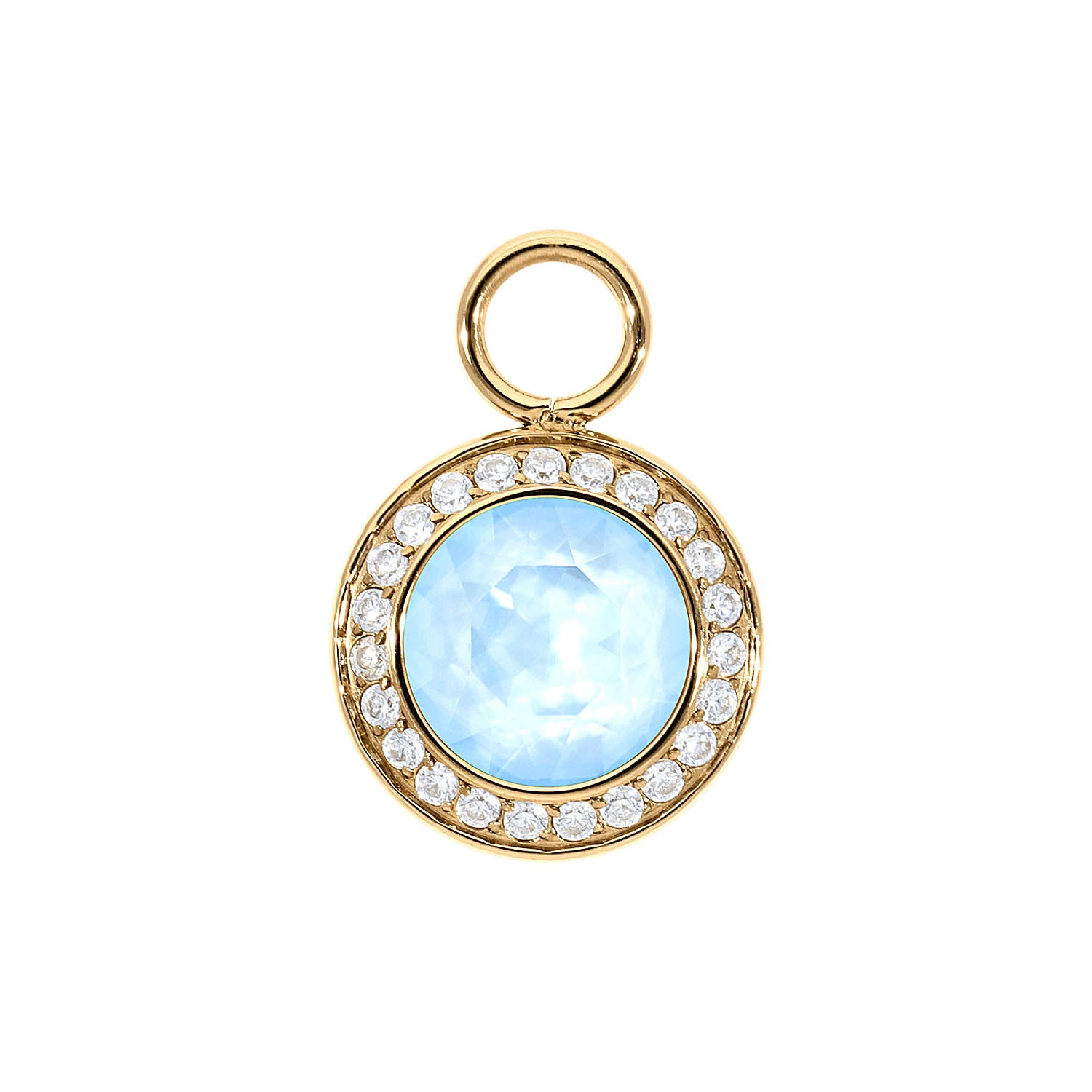 Tondo Deluxe Charm 13 mm - Gold crystal sky ignite
