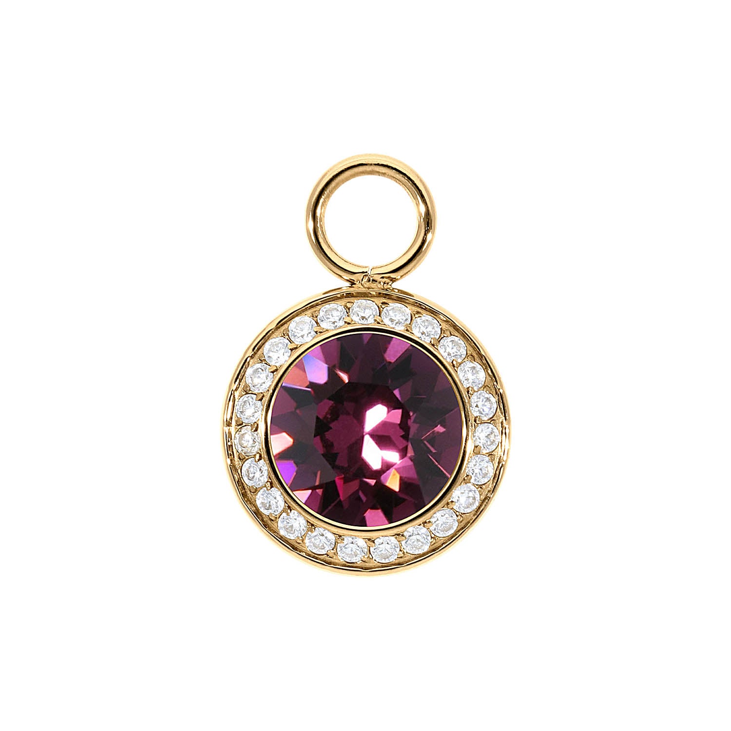 Tondo Deluxe Charm 13 mm - Gold amethyst