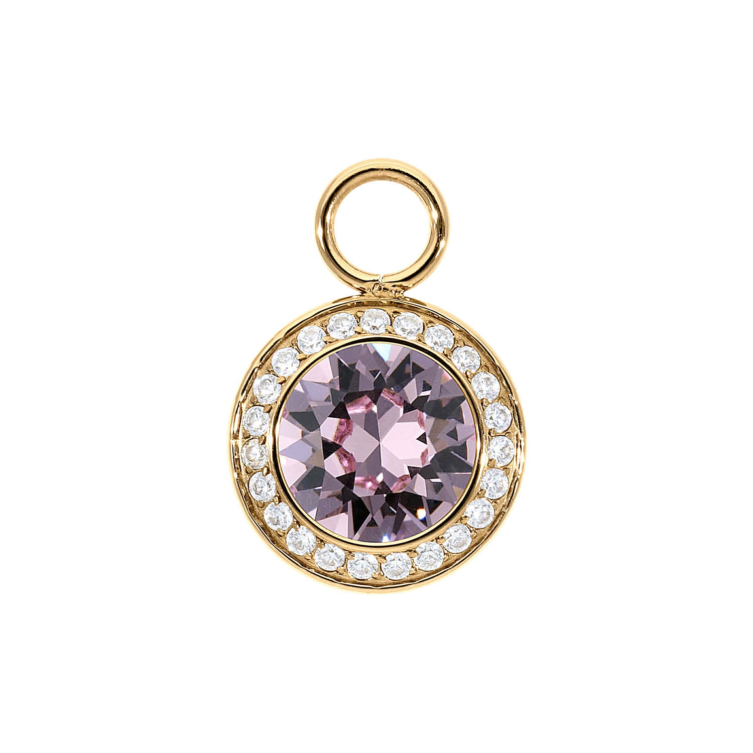 Tondo Deluxe Charm 13 mm - Gold light amethyst