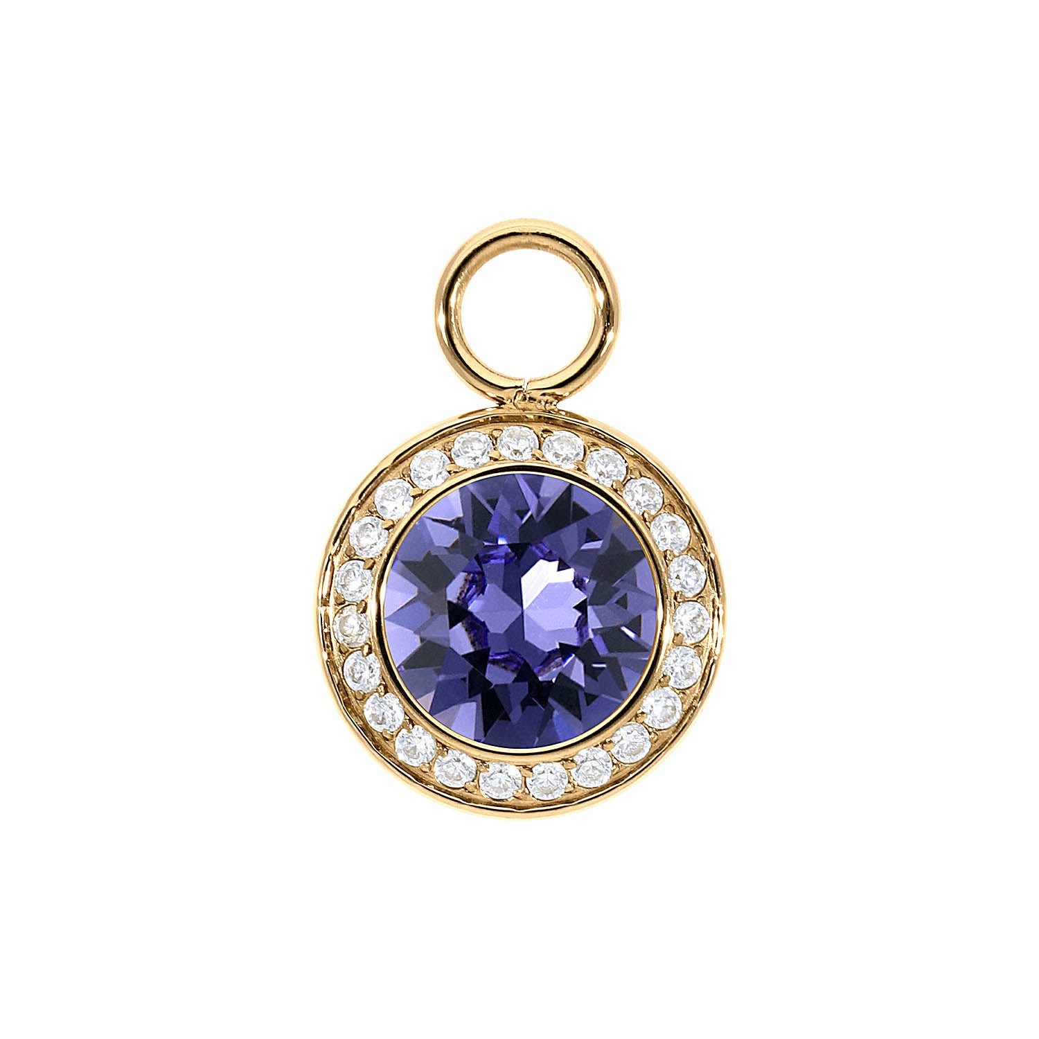 Tondo Deluxe Charm 13 mm - Gold tanzanite