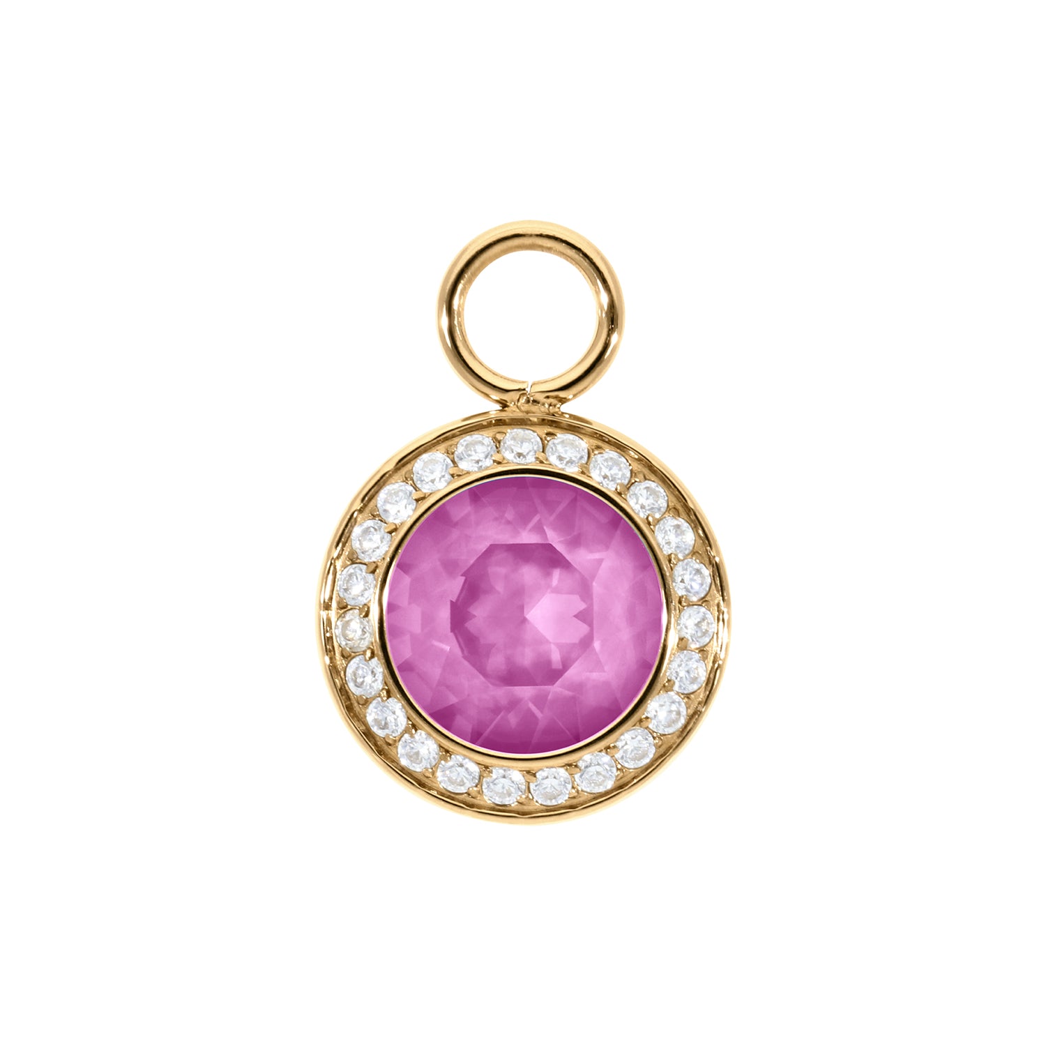 Tondo Deluxe Charm 13 mm - Gold Crystal Orchid Ignite