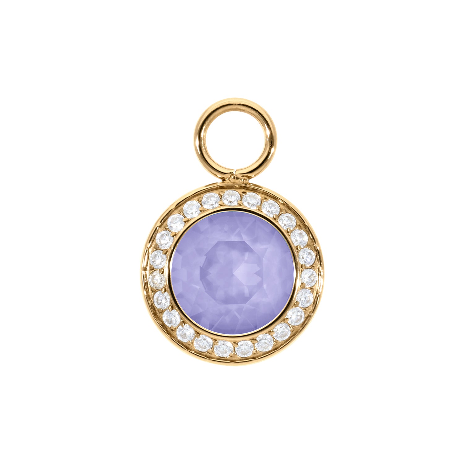 Tondo Deluxe Charm 13 mm - Gold Crystal Purple Ignite
