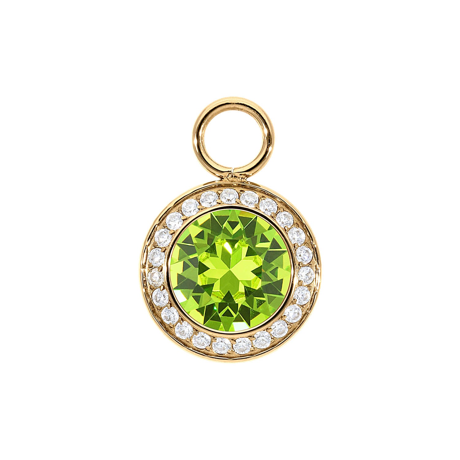 Tondo Deluxe Charm 13 mm - Gold Citrus Green