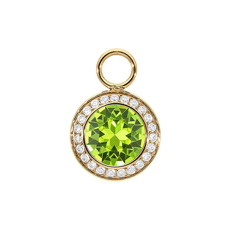 Tondo Deluxe Charm 13 mm - Gold Citrus Green