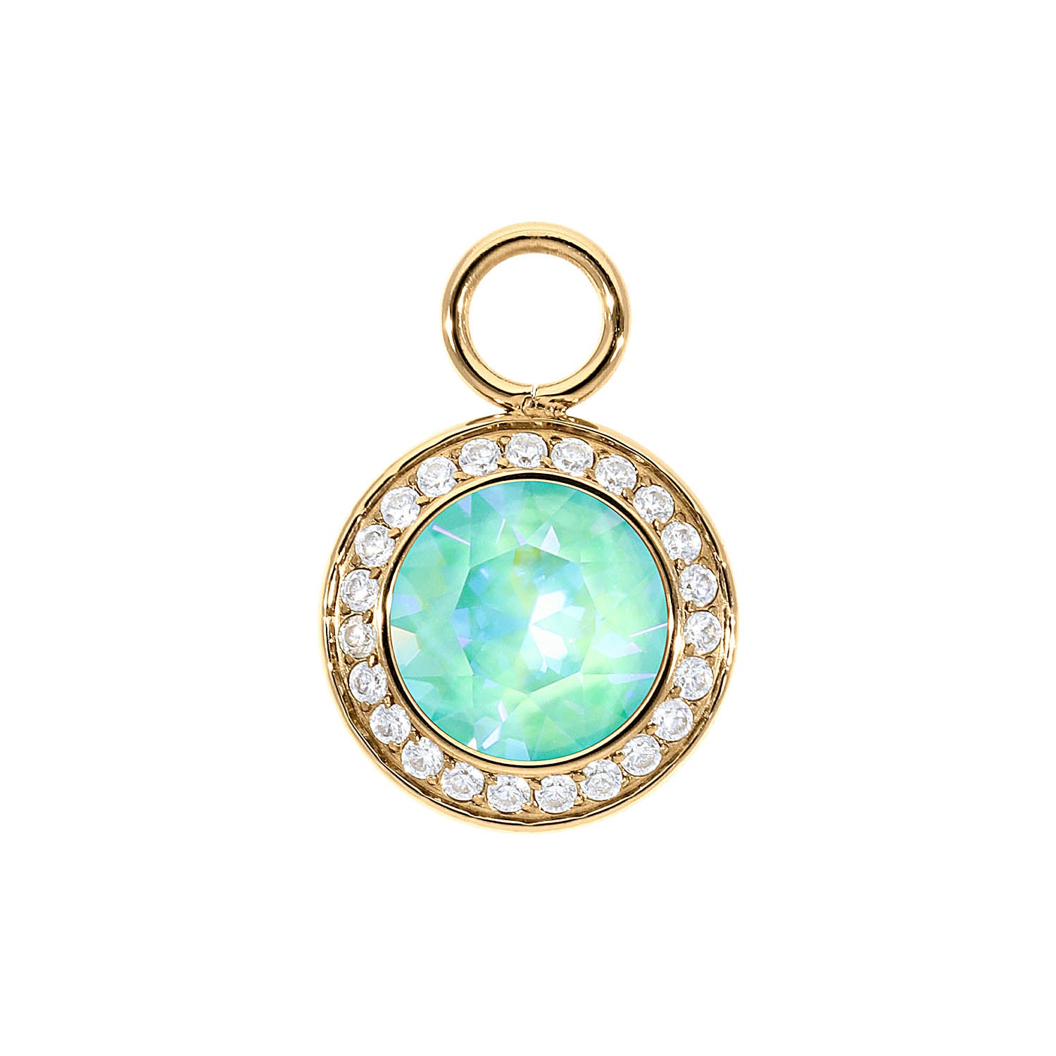 Tondo Deluxe Charm 13 mm - Gold silky sage delite