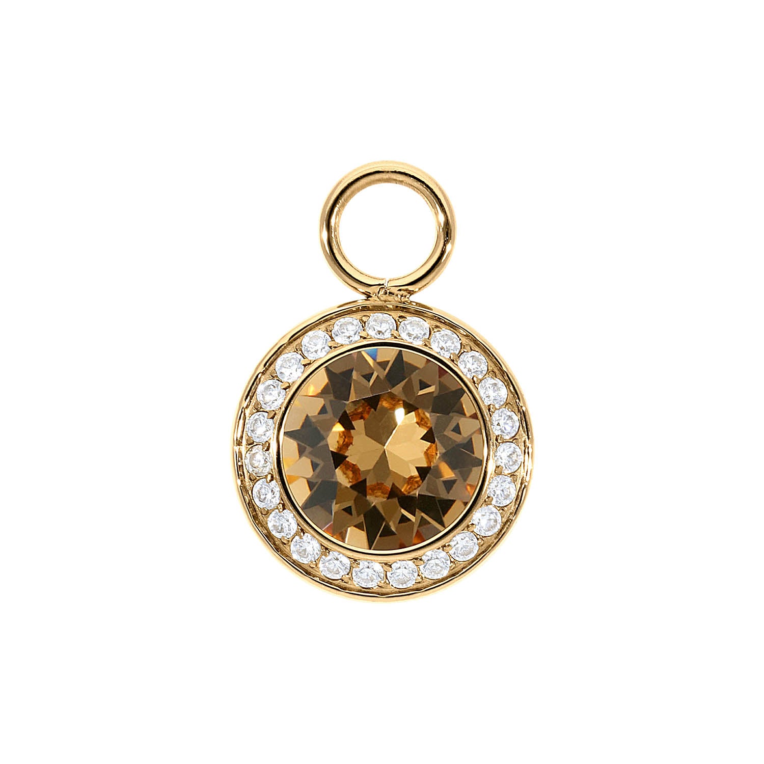 Tondo Deluxe Charm 13 mm - Gold light colorado topaz
